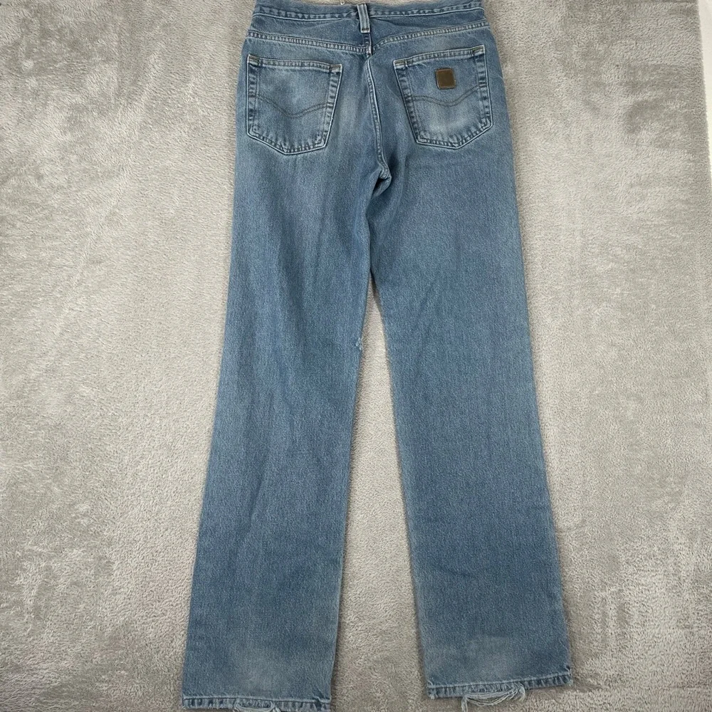 Carhartt Traditional Fit Jeans Mens 30x34 Blue Distressed Workwear Denim Pants
